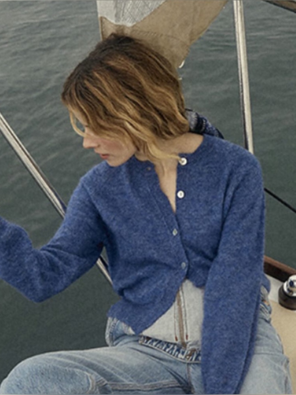 Doen Petra Cardigan in blue dusk